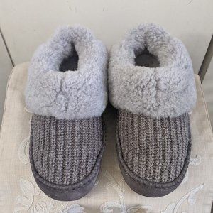 UGG Gray Wrin Rib Knit Slipper